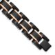 Stainless Steel Brushed Polished Black/Rose IP Carbon Fiber 8.5in Bracelet
