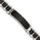 Stainless Steel Brushed and Polished Black IP-plated 8.5in ID Bracelet