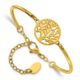 Stainless Steel Polished Yellow IP Tree 5.5in w/2in ext Bracelet