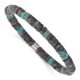 Stainless Steel Brushed Blue Sediment/Black Spectrolite Stretch Bracelet