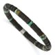 Stainless Steel Brushed Green Sediment/Black Agate Stretch Bracelet