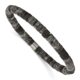 Stainless Steel Brushed Spectrolite/Black Agate Stretch Bracelet