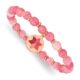 Stainless Steel Polished Rose IP Enameled Pink Agate Stretch Bracelet