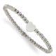Stainless Steel Polished Heart Beaded Stretch Bracelet