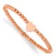 Stainless Steel Polished Rose IP-plated Heart Beaded Stretch Bracelet