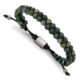 Stainless Steel Brushed Green Agate Adjustable Bracelet