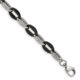 Stainless Steel Polished Black IP plated Oval Link 7.5in Bracelet
