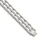 Stainless Steel Polished w/Double Row White Ceramic 8.25in Bracelet
