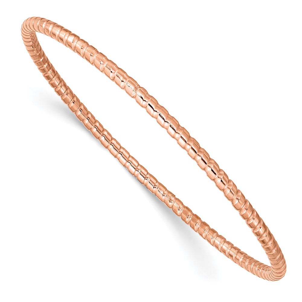Stainless Steel Polished Rose IP-plated 3mm Bangle