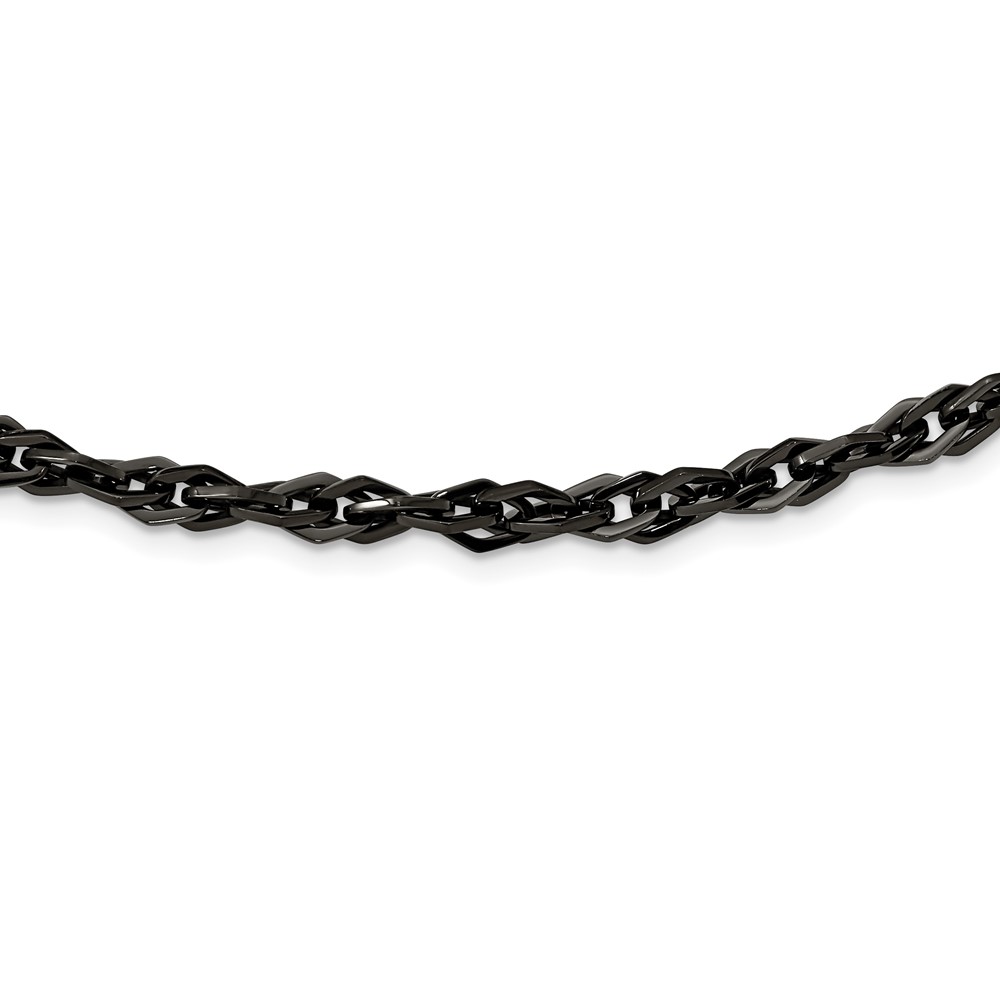 Stainless Steel Polished Black IP-plated 24in Necklace