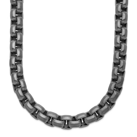 Stainless Steel Polished Gun Metal IP-plated 24in Box Chain
