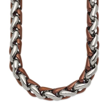 Stainless Steel Polished Brown IP-plated 24in Necklace