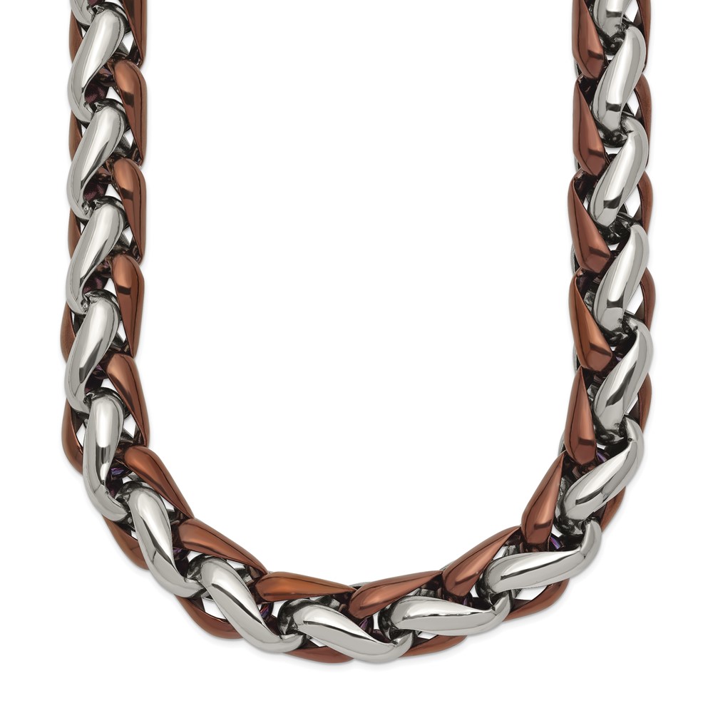 Stainless Steel Polished Brown IP-plated 24in Necklace