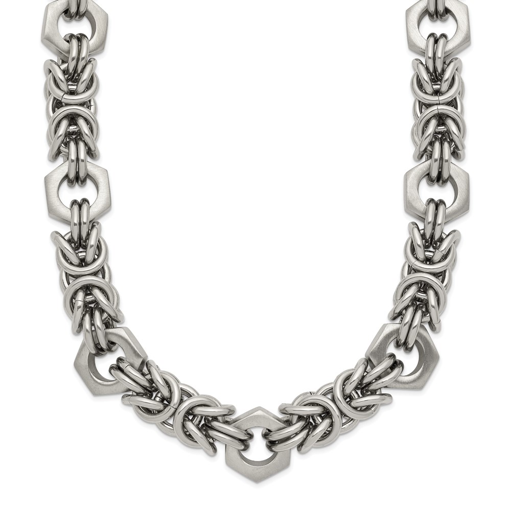 Stainless Steel Brushed and Polished 24in Necklace