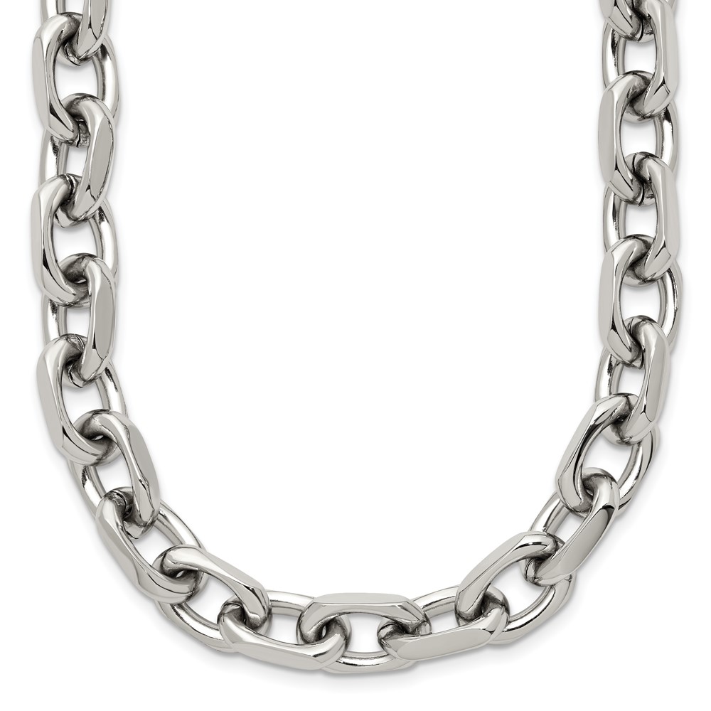 Stainless Steel Polished 8.5mm 24in Cable Chain