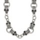 Stainless Steel Antiqued and Polished Skull 24in Necklace