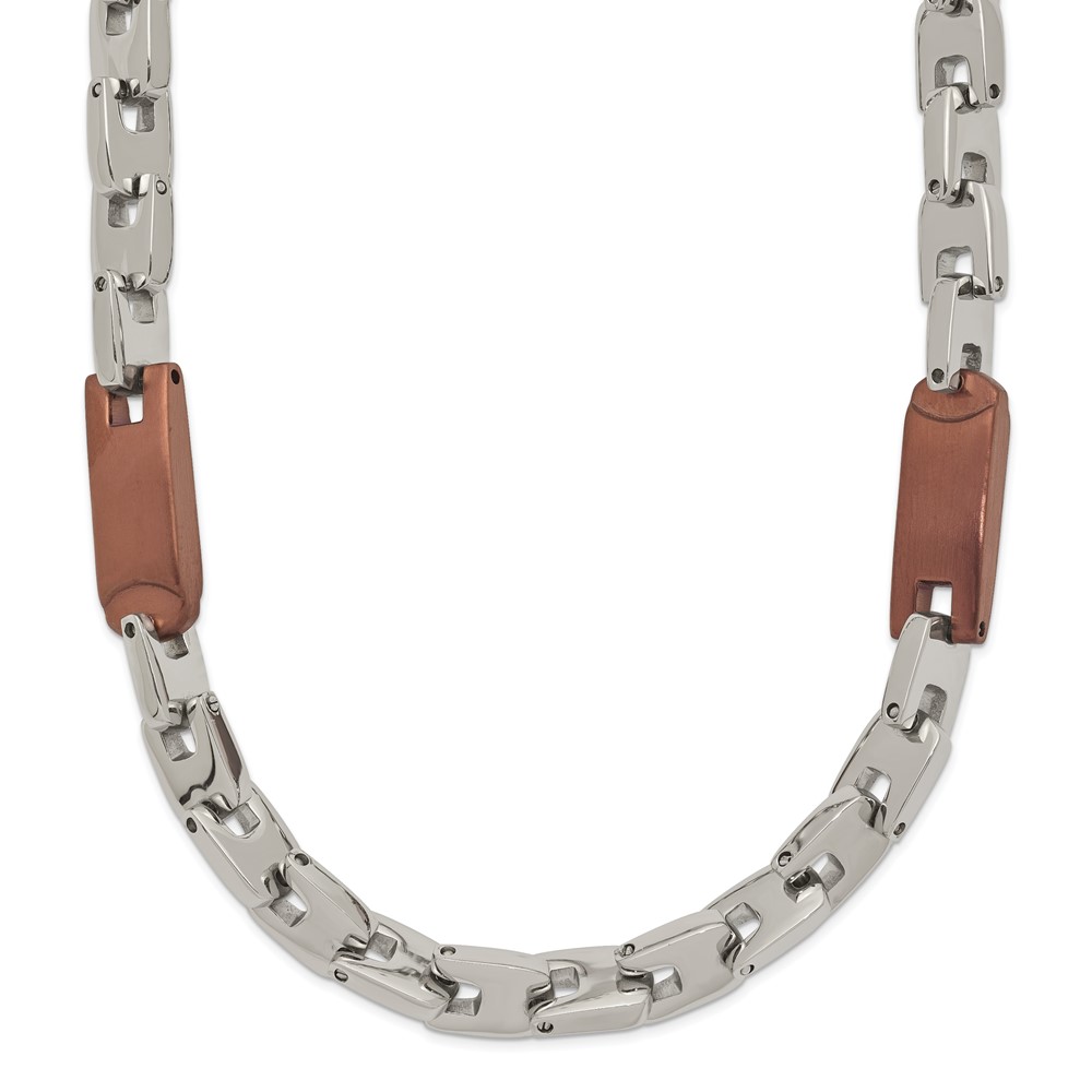 Stainless Steel Polished Brown IP-plated 24in Necklace