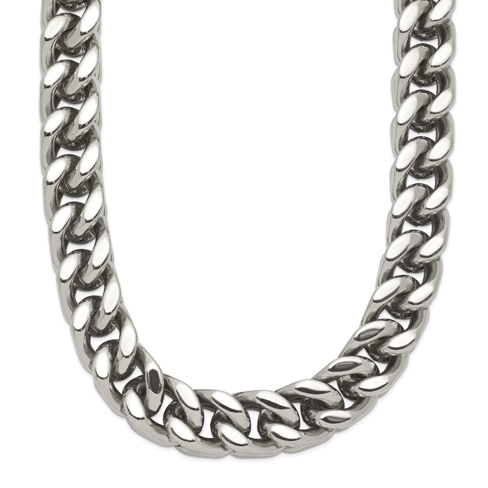Stainless Steel Polished Heavy Wheat 24in Necklace